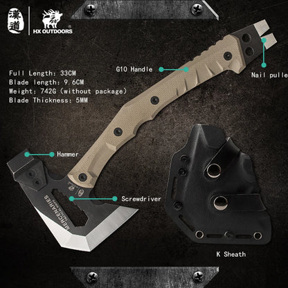 HX OUTDOORS Mercenarys Full Tang Multi-Function Camping Axe