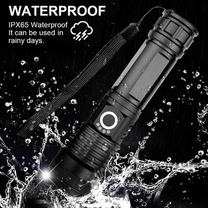 XHP100 Ultra Bright LED Flashlight - 5 Modes, USB Rechargeable