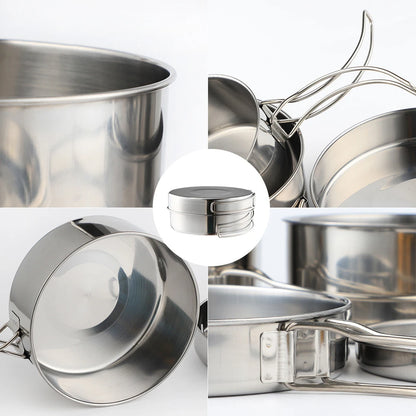 Lixada Stainless Steel Camping Cookware Set