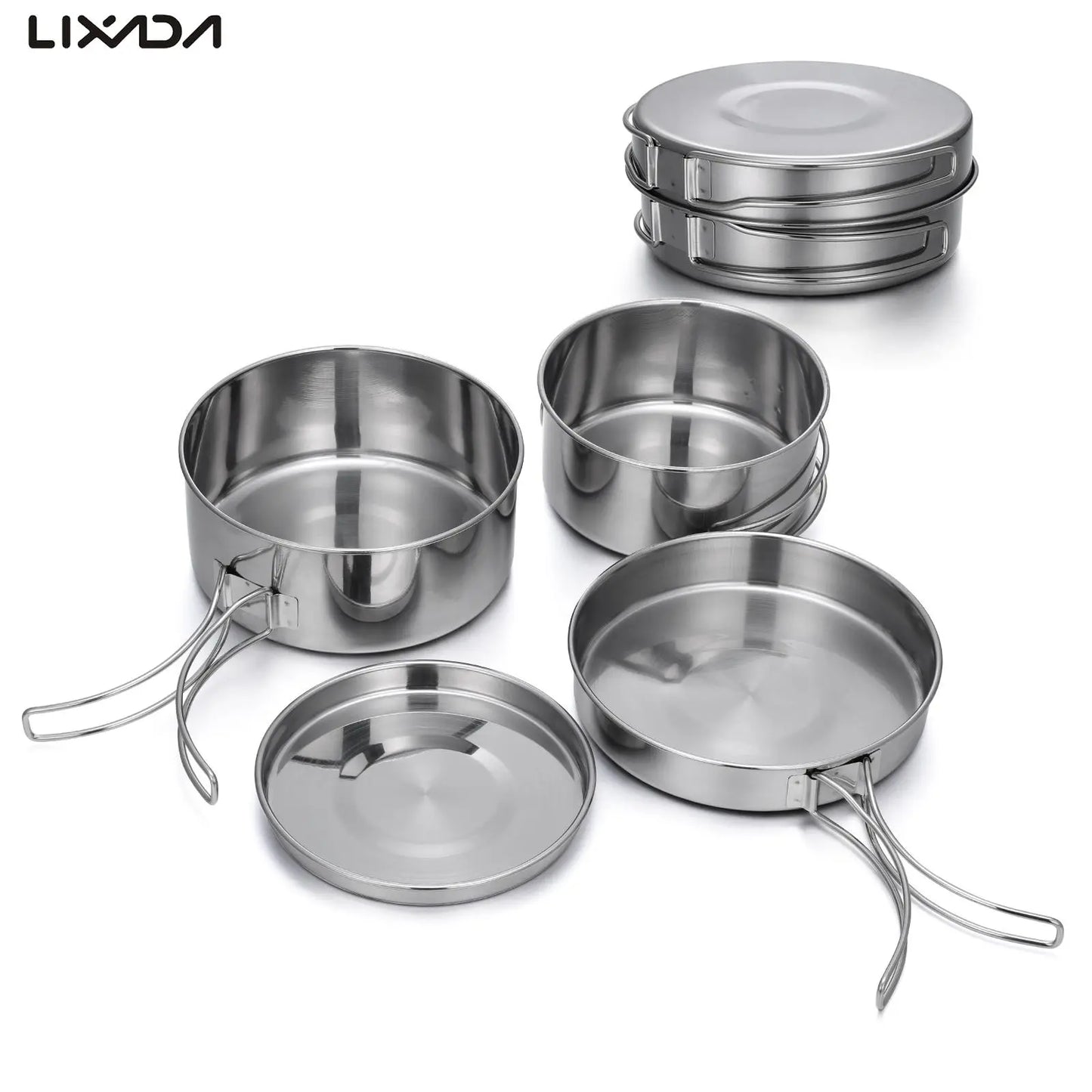 Lixada Stainless Steel Camping Cookware Set